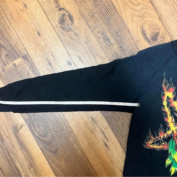 UNIF Black Long Sleeve Tee with Flame Graphic - Picture 5 of 7